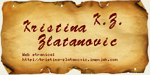 Kristina Zlatanović vizit kartica